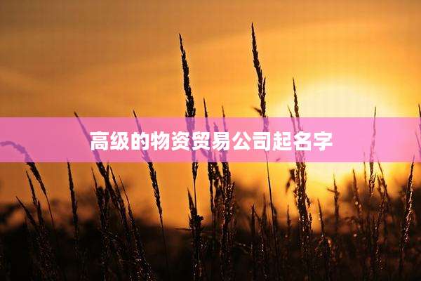 高级的物资贸易公司起名字