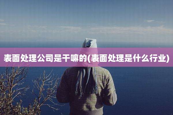 表面处理公司是干嘛的(表面处理是什么行业)