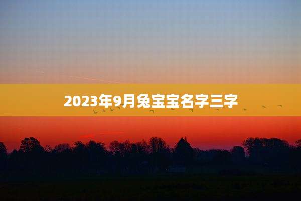 2023年9月兔宝宝名字三字