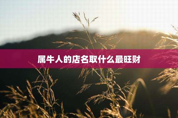 属牛人的店名取什么最旺财