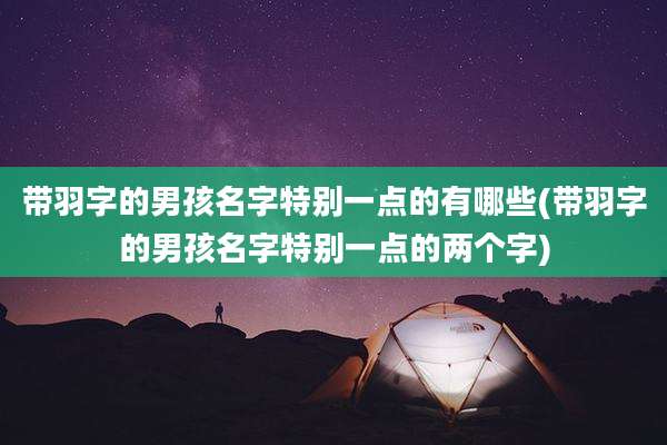 带羽字的男孩名字特别一点的有哪些(带羽字的男孩名字特别一点的两个字)