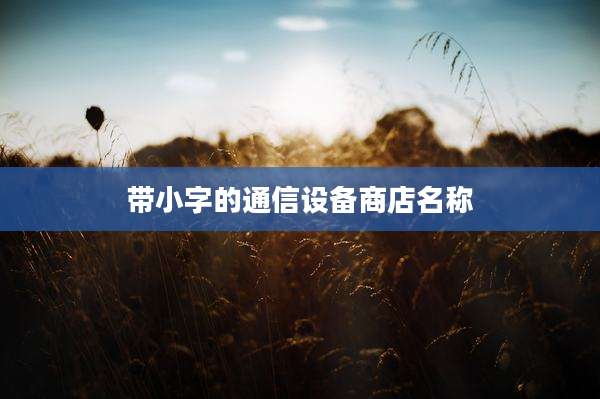带小字的通信设备商店名称