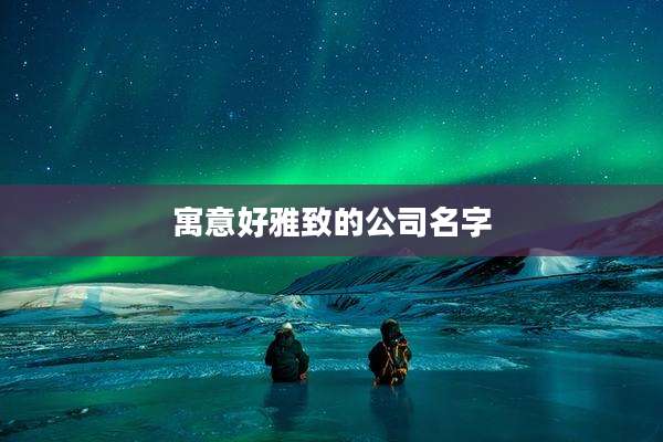 寓意好雅致的公司名字