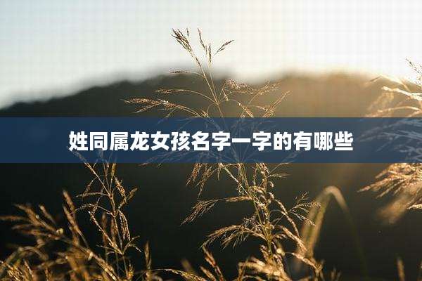 姓同属龙女孩名字一字的有哪些