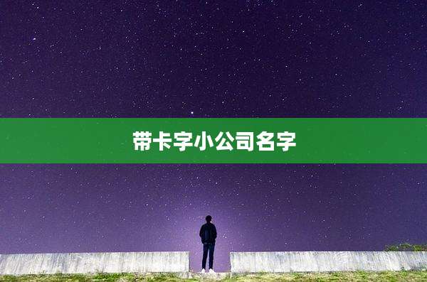 带卡字小公司名字