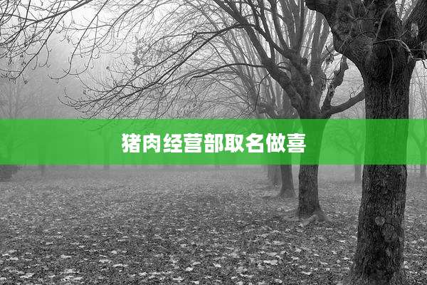 猪肉经营部取名做喜