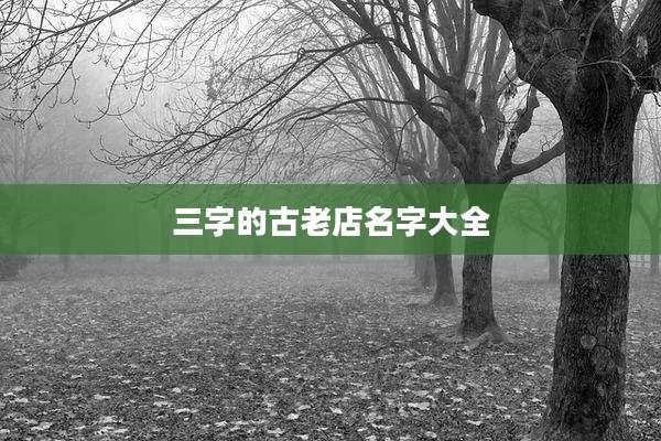 三字的古老店名字大全