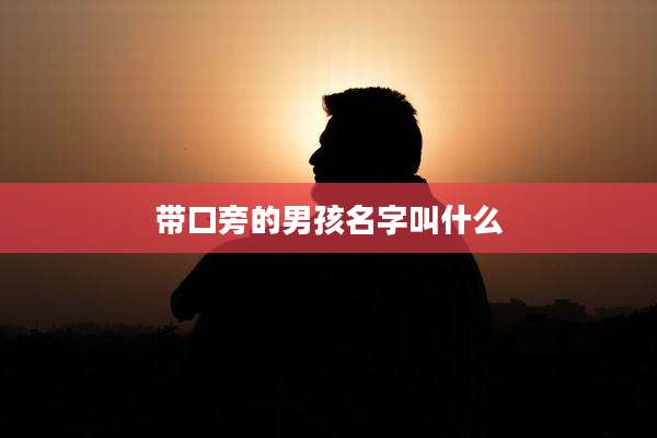 带口旁的男孩名字叫什么