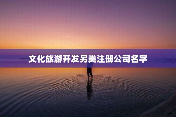 文化旅游开发另类注册公司名字