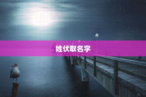 姓伏取名字