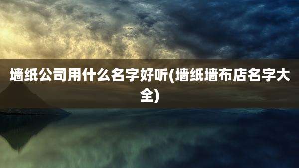 墙纸公司用什么名字好听(墙纸墙布店名字大全)