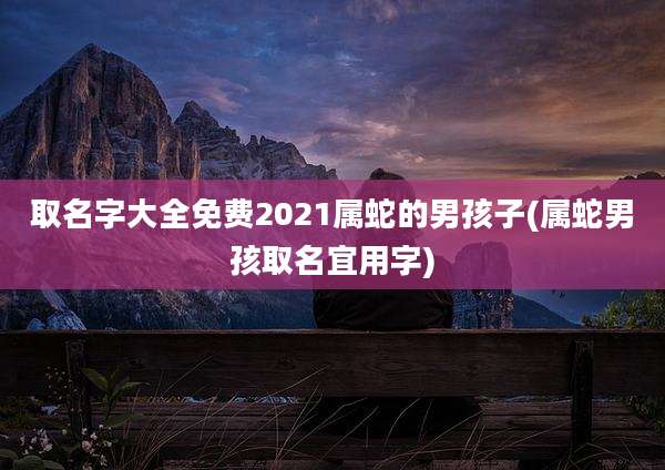 取名字大全免费2021属蛇的男孩子(属蛇男孩取名宜用字)