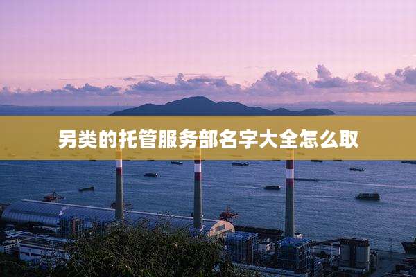 另类的托管服务部名字大全怎么取