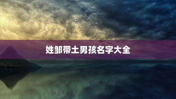 姓邹带土男孩名字大全