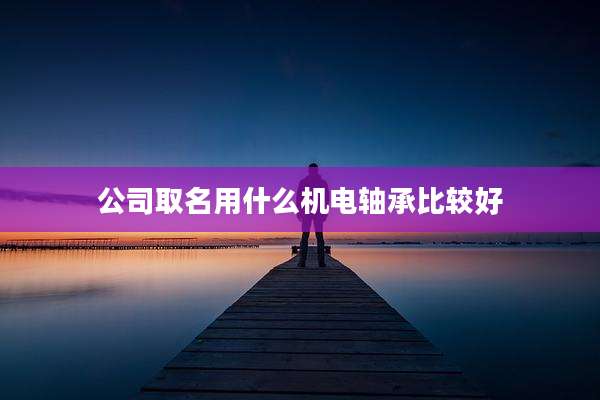 公司取名用什么机电轴承比较好
