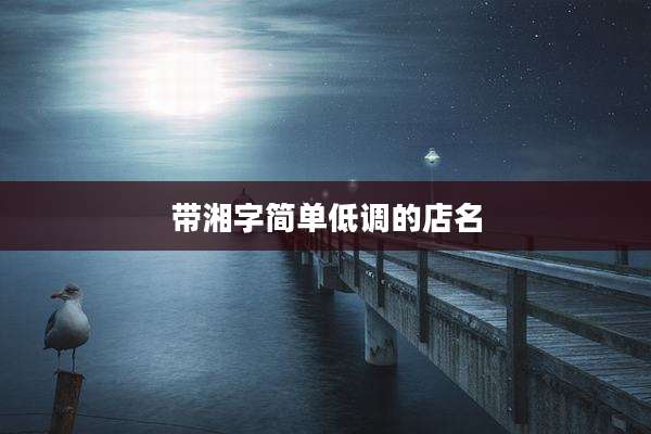 带湘字简单低调的店名