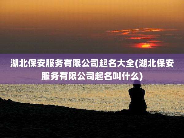 湖北保安服务有限公司起名大全(湖北保安服务有限公司起名叫什么)