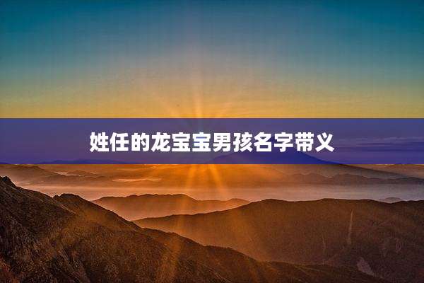 姓任的龙宝宝男孩名字带义