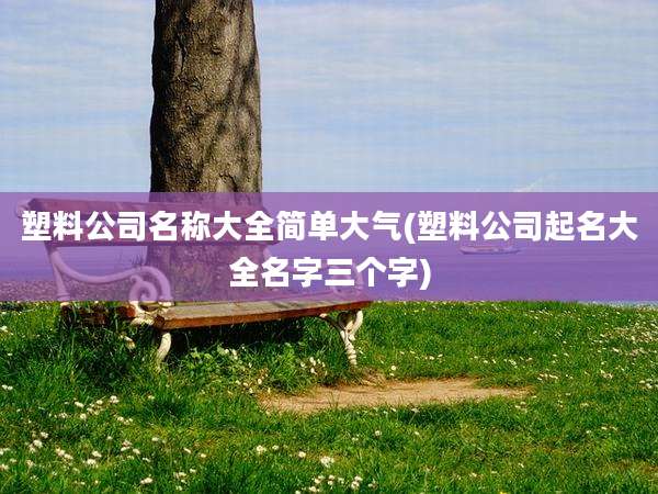 塑料公司名称大全简单大气(塑料公司起名大全名字三个字)