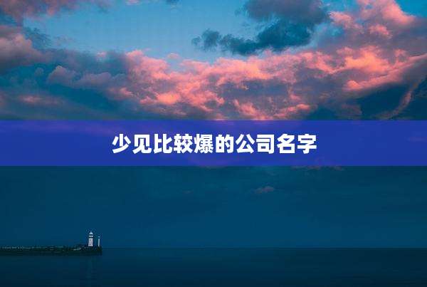 少见比较爆的公司名字