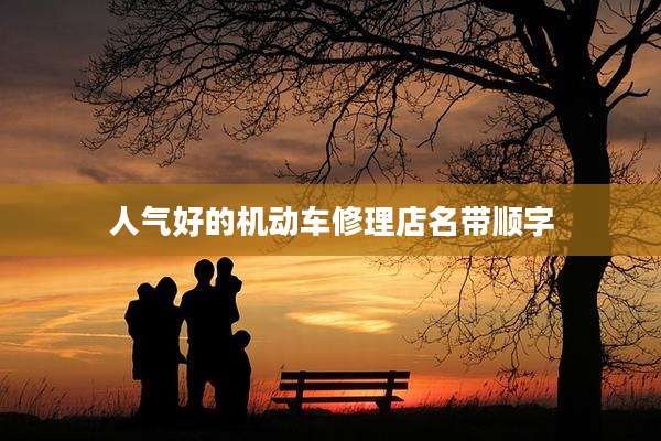 人气好的机动车修理店名带顺字