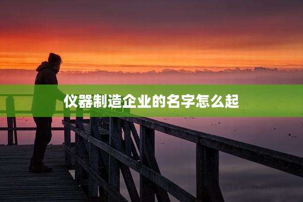 仪器制造企业的名字怎么起