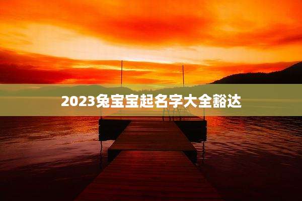 2023兔宝宝起名字大全豁达