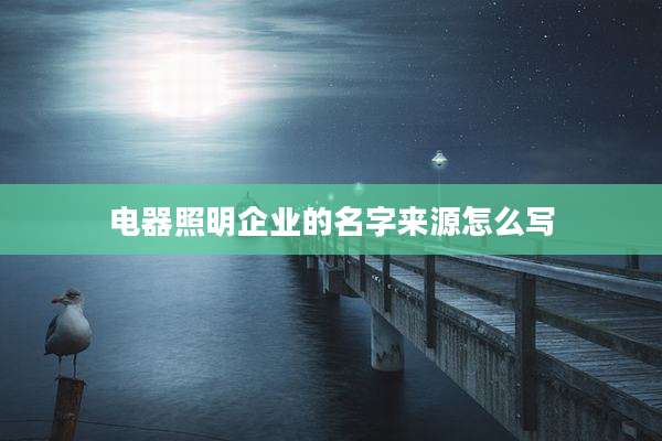 电器照明企业的名字来源怎么写