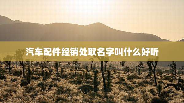 汽车配件经销处取名字叫什么好听