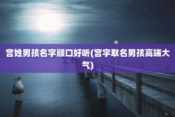 宫姓男孩名字顺口好听(宫字取名男孩高端大气)