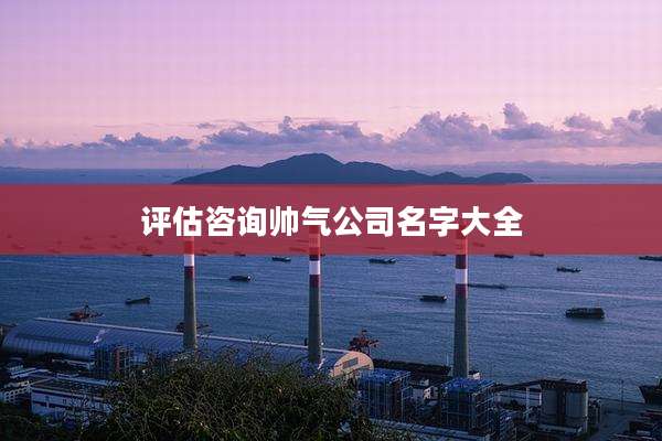 评估咨询帅气公司名字大全