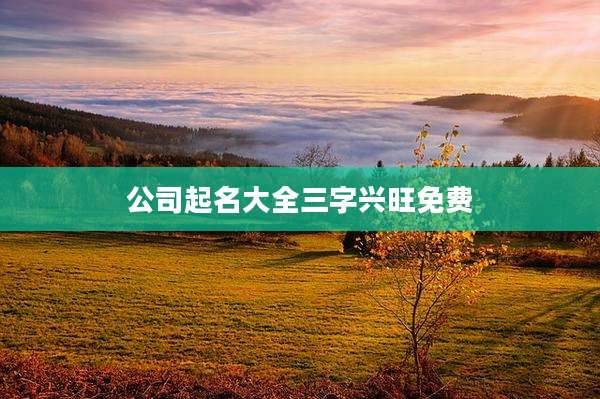 公司起名大全三字兴旺免费