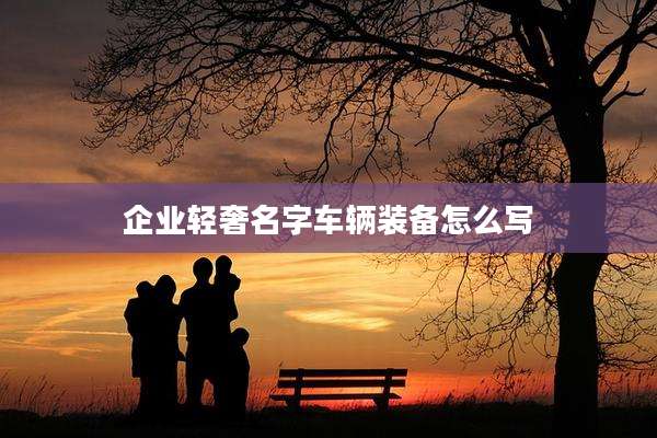 企业轻奢名字车辆装备怎么写