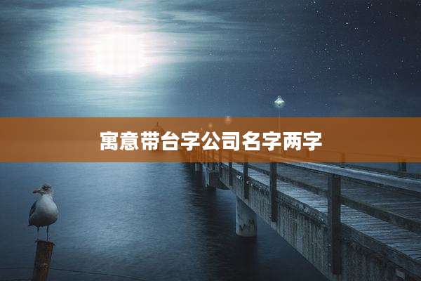 寓意带台字公司名字两字