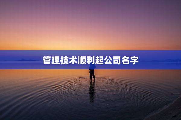 管理技术顺利起公司名字