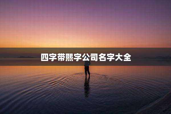 四字带熙字公司名字大全