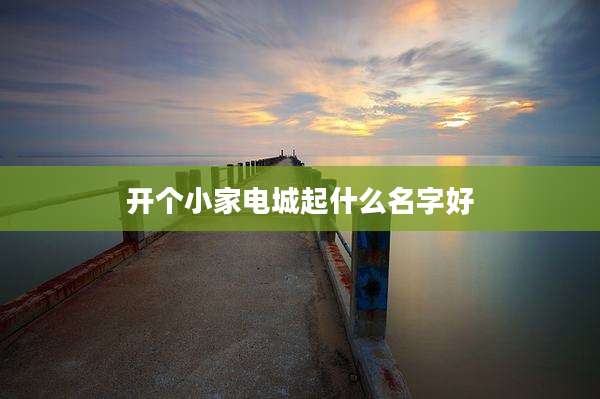 开个小家电城起什么名字好