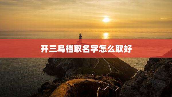 开三鸟档取名字怎么取好