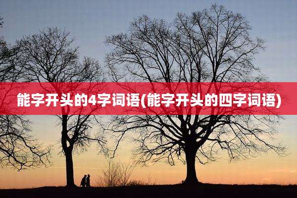 能字开头的4字词语(能字开头的四字词语)