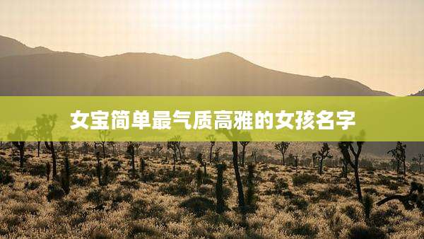 女宝简单最气质高雅的女孩名字