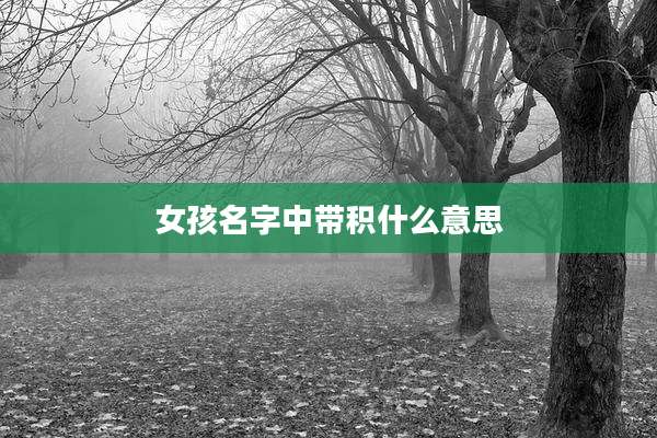女孩名字中带积什么意思