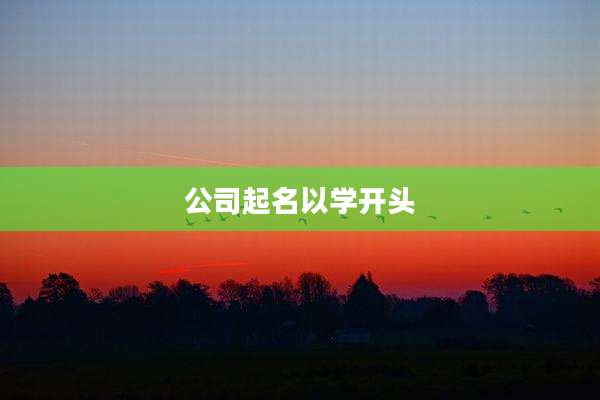 公司起名以学开头
