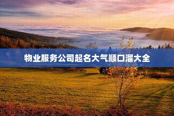 物业服务公司起名大气顺口溜大全