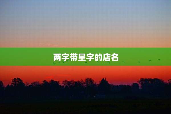 两字带星字的店名