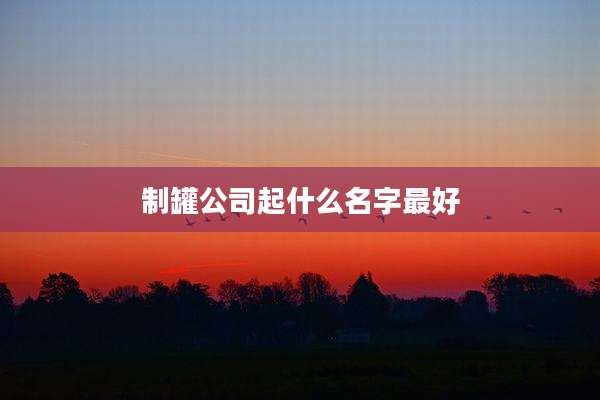 制罐公司起什么名字最好
