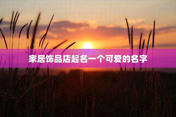 家居饰品店起名一个可爱的名字