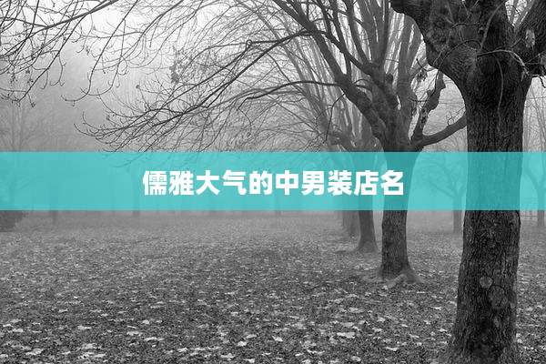 儒雅大气的中男装店名