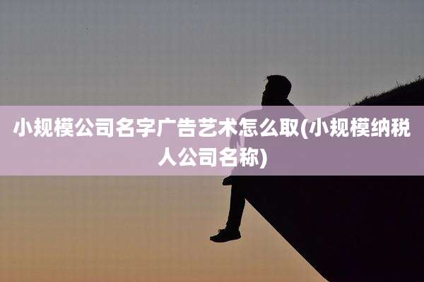 小规模公司名字广告艺术怎么取(小规模纳税人公司名称)