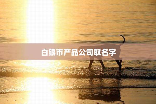 白银市产品公司取名字