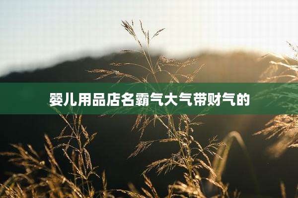 婴儿用品店名霸气大气带财气的